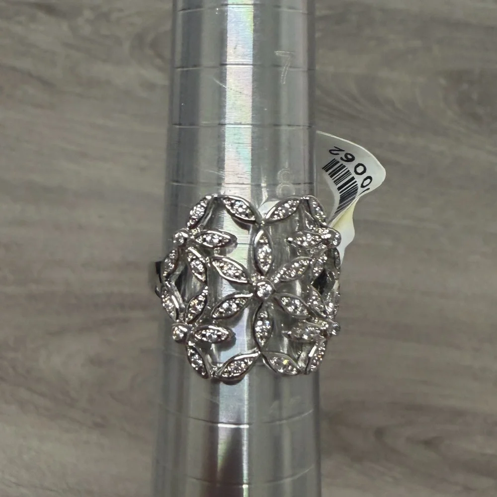 Sterling Silver Leaf Pattern‎ Ring .925